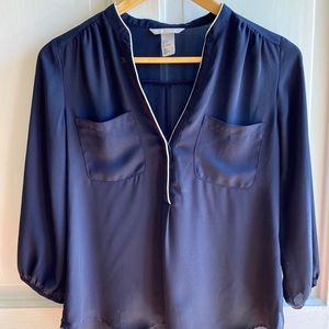 Blue Chiffon Blouse